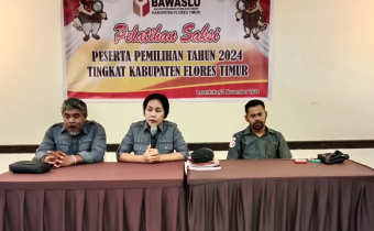 Bawaslu Flotim Gelar Pelatihan Saksi Pada Pilkada 2024, Erni KatanaSambutan Ketua Bawaslu Flores Timur;Jaga Kemurnian Suara Rakyat