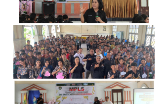 Ketua Bawaslu Kabupaten Flores Timur membawakan Materi tentang Pentingnya menggunakan Hak Pilih bagi Pemilih Pemula