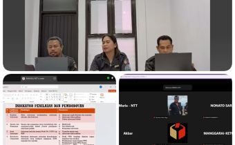 Dokumetasi Rapat Dalam Jaringan (daring) Rapat Koordinasi Pelaksanaan Self Assessment Questionaire (SAQ) Monitoring dan Evaluasi Keterbukaan Informasi Publik Bawaslu Kabupaten/Kota Tahun 2025 